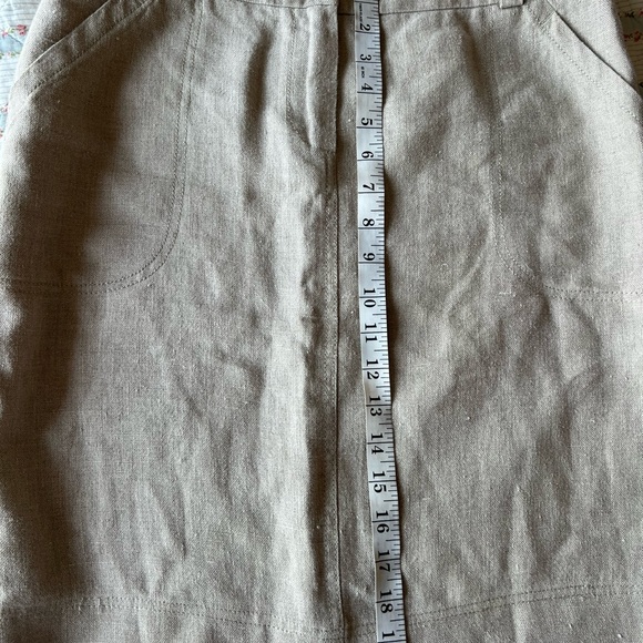 MaxMara Weekend Linen Pencil Mini Skirt Size 8 Beige Classic - Picture 4 of 8